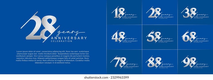 set of anniversary logo with silver color can be use for celebration