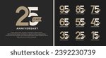 set of anniversary logo style brown and white color on black background for special moment