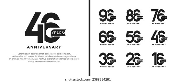 Set Set mit einem Logo-Logo-Stil, schwarz auf weißem Hintergrund für einen besonderen Moment