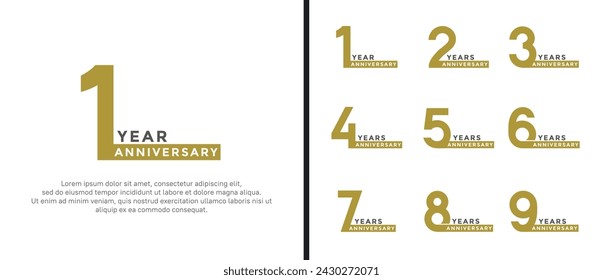 set of anniversary logo style green and black color on white background for special moment