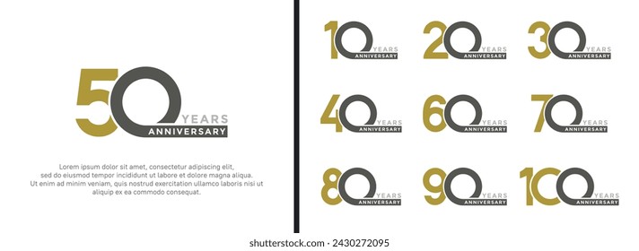 set of anniversary logo style green and black color on white background for special moment