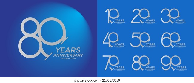 set of anniversary logo style silver color can be use for special event and celebration moment