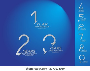 set of anniversary logo style silver color can be use for special event and celebration moment