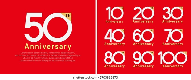 set of anniversary logo style. vector design silver color for celebration
