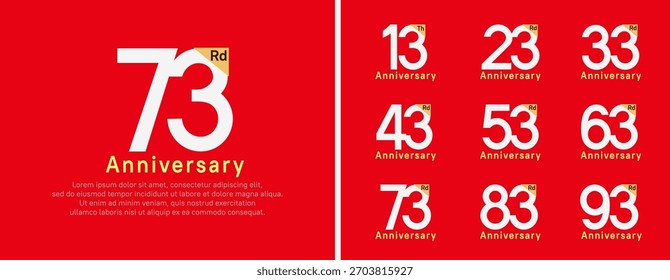 conjunto de estilo logotipo de aniversário. vetor design cor prateada para celebração