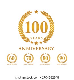 set anniversary logo vector gold color