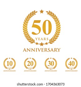 set anniversary logo vector gold color