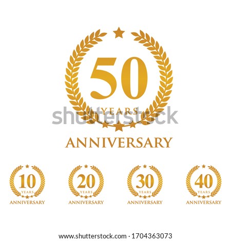 set anniversary logo vector gold color