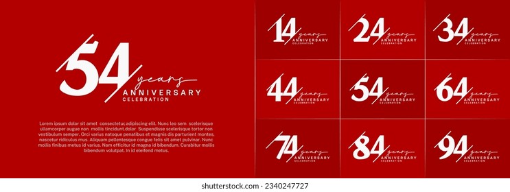 set of anniversary logo with white color can be use for celebration