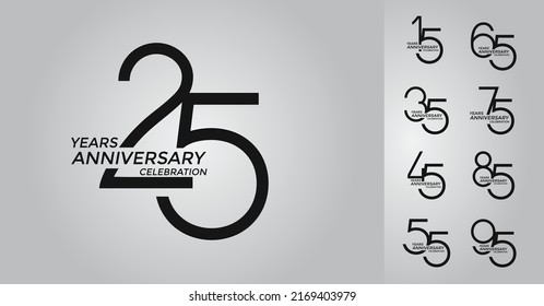 juego de aniversario logotipo de color negro edición premium sobre fondo blanco para celebración