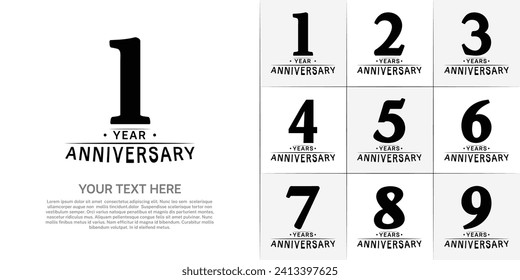 Set of Anniversary Logotype black color can be use for special day celebration
