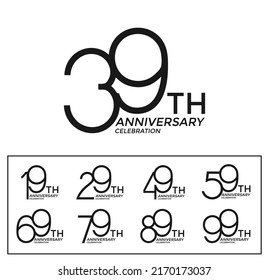 juego de aniversario logotipo de color negro de color plana edición especial sobre fondo blanco para celebración