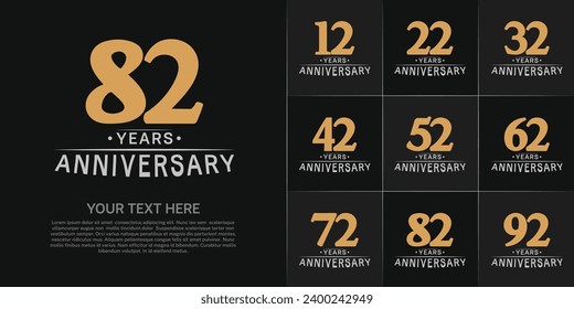 Set of Anniversary Logotype brown and gray color can be use for special day celebration