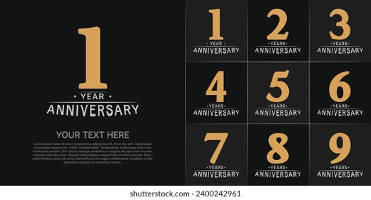 Set of Anniversary Logotype brown and gray color can be use for special day celebration