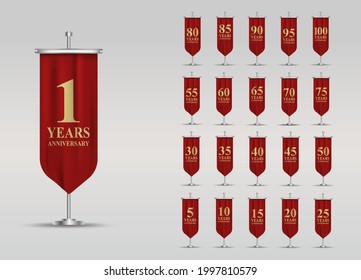 set of anniversary logotype - Flag icon