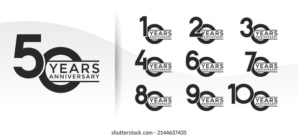 Lotipo del juego de Aniversario color negro plano con fondo blanco para celebración