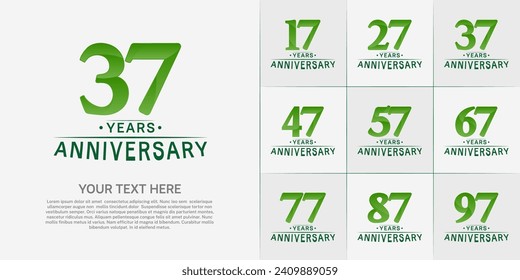 Set of Anniversary Logotype green color can be use for special day celebration