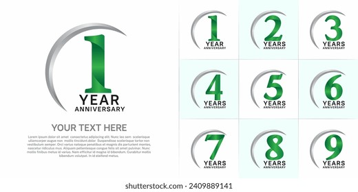 Set of Anniversary Logotype green color can be use for special day celebration