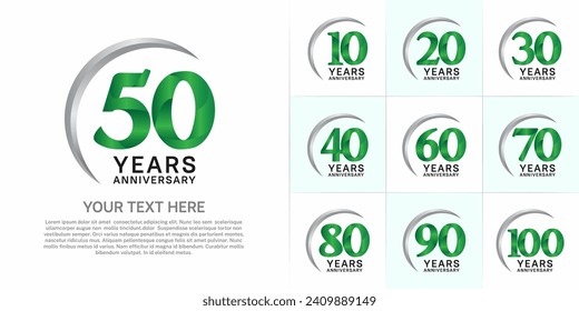Set of Anniversary Logotype green color can be use for special day celebration