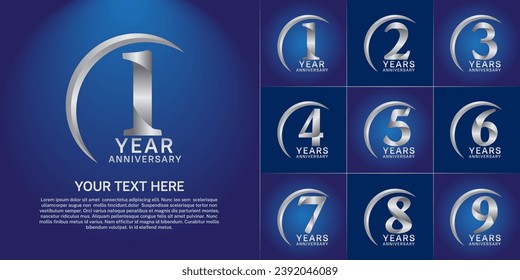 Set of Anniversary Logotype silver color can be use for special day celebration