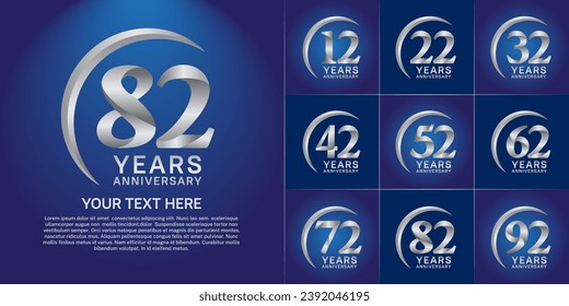 Set of Anniversary Logotype silver color can be use for special day celebration