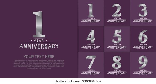 Set of Anniversary Logotype silver color can be use for special day celebration