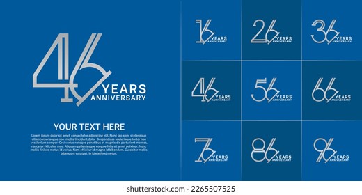 set of anniversary logotype silver and white color for special celebration event