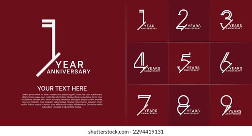 set of anniversary logotype white color for special celebration event