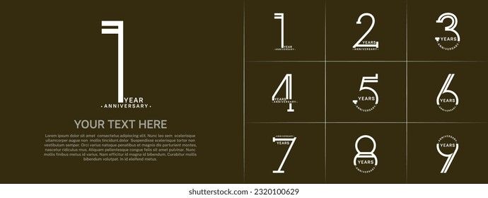 conjunto de color blanco del logotipo del aniversario para un evento de celebración especial