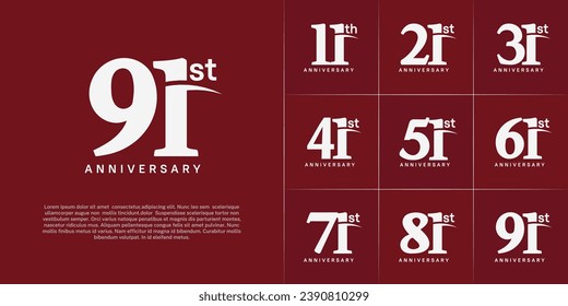 Set of Anniversary Logotype white color can be use for special day celebration