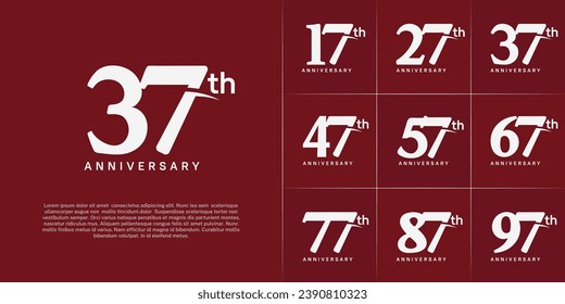 Set of Anniversary Logotype white color can be use for special day celebration