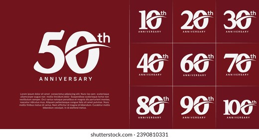 Set of Anniversary Logotype white color can be use for special day celebration