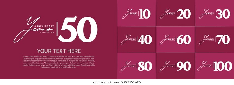 Jubiläum Logotype weißer Farbe kann für besondere Feiertage verwendet werden
