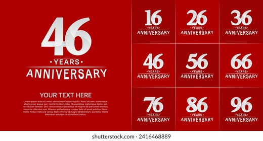 Set of Anniversary Logotype white color can be use for special day celebration