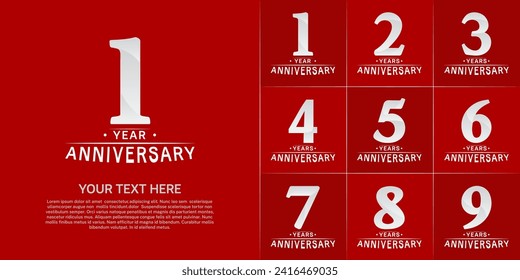 Set of Anniversary Logotype white color can be use for special day celebration