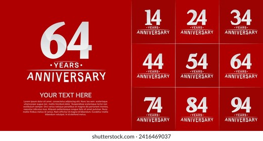 Set of Anniversary Logotype white color can be use for special day celebration