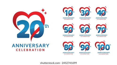 set of anniversary love number design