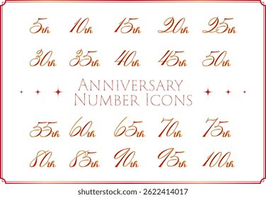 Set of anniversary numbers illustrations