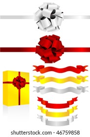 Set of anniversary objects isolated on white background