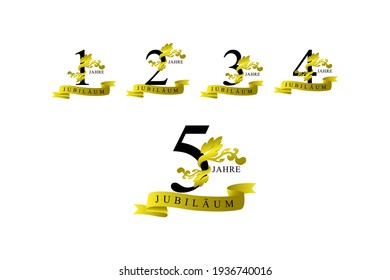 set anniversary ornament golden color