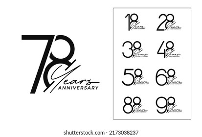 Set Anniversary Premium Black Color On Stock Vector (Royalty Free ...