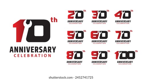 set of anniversary repair number design