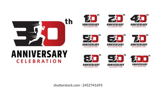 set of anniversary runner number design