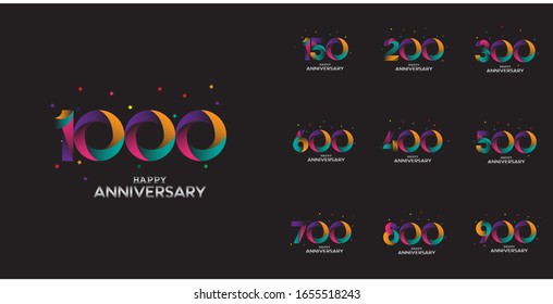 set anniversary vector concept template design illustration