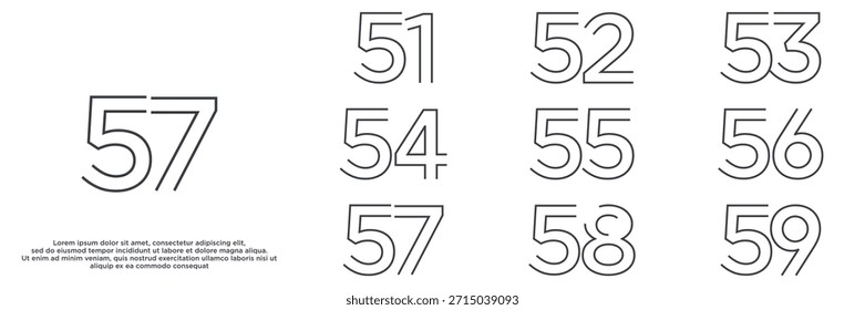Set aniversario año diseños de logotipo. número abstracto, icono, Ilustración vectorial