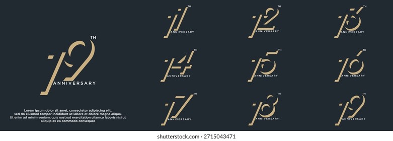 set anniversary year logo designs. abstract number, icon, vector illustration