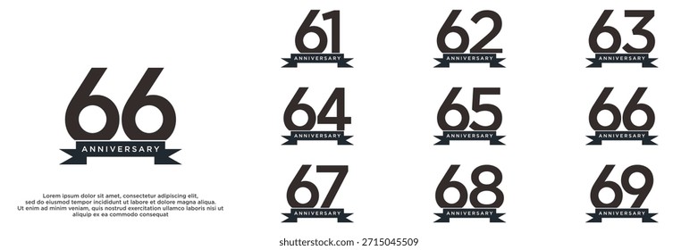 definir designs de logotipo de ano de aniversário. número abstrato, ícone, ilustração de vetor