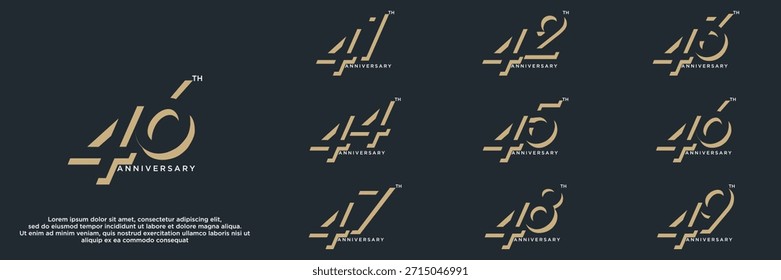 Set aniversario año diseños de logotipo. número abstracto, icono, Ilustración vectorial