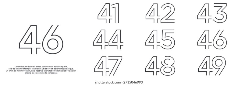 Set aniversario año diseños de logotipo. número abstracto, icono, Ilustración vectorial
