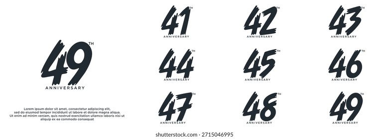 Set aniversario año diseños de logotipo. número abstracto, icono, Ilustración vectorial